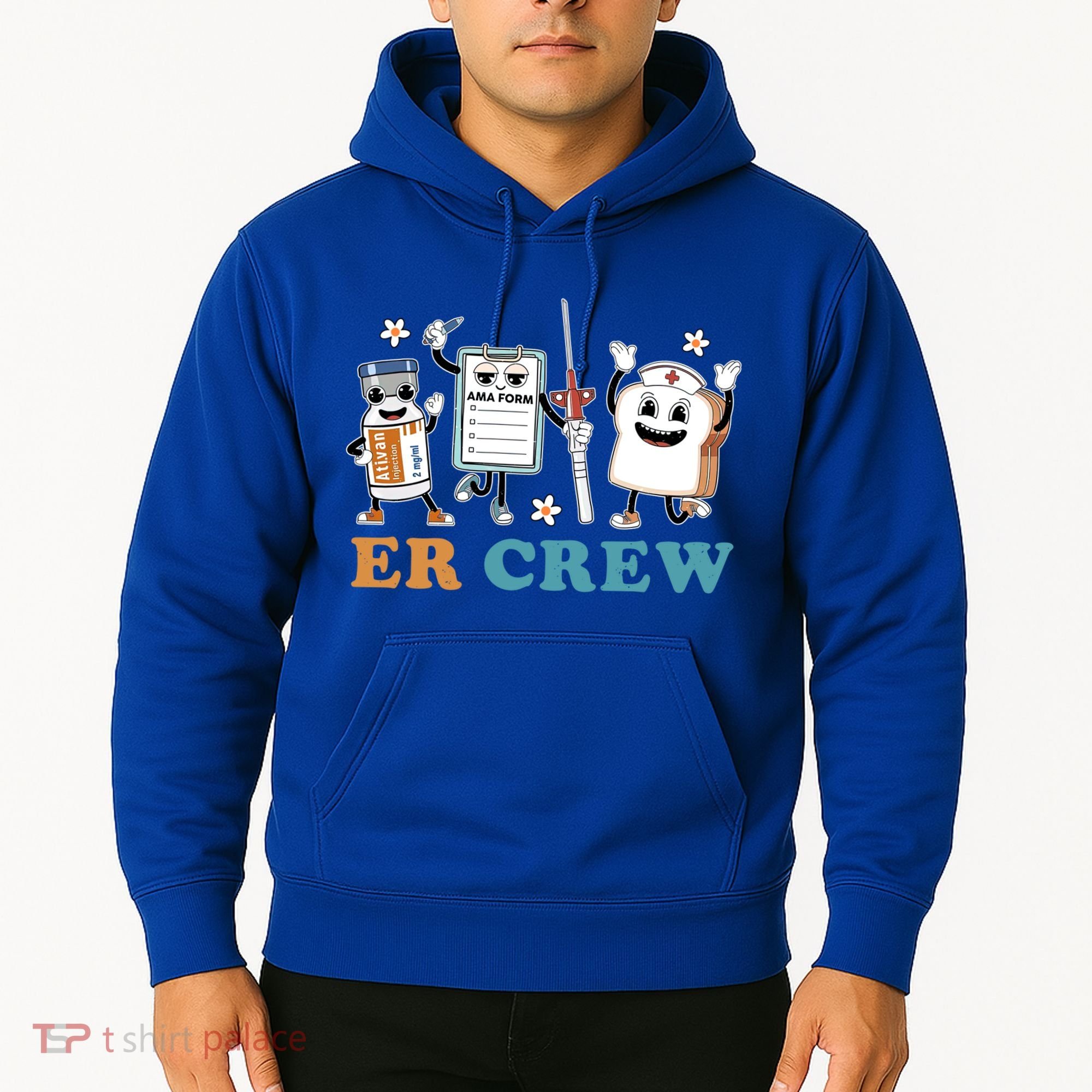 Retro Er Crew Emergency Room Funny Er Ed Nurse Tech Gift Hoodie