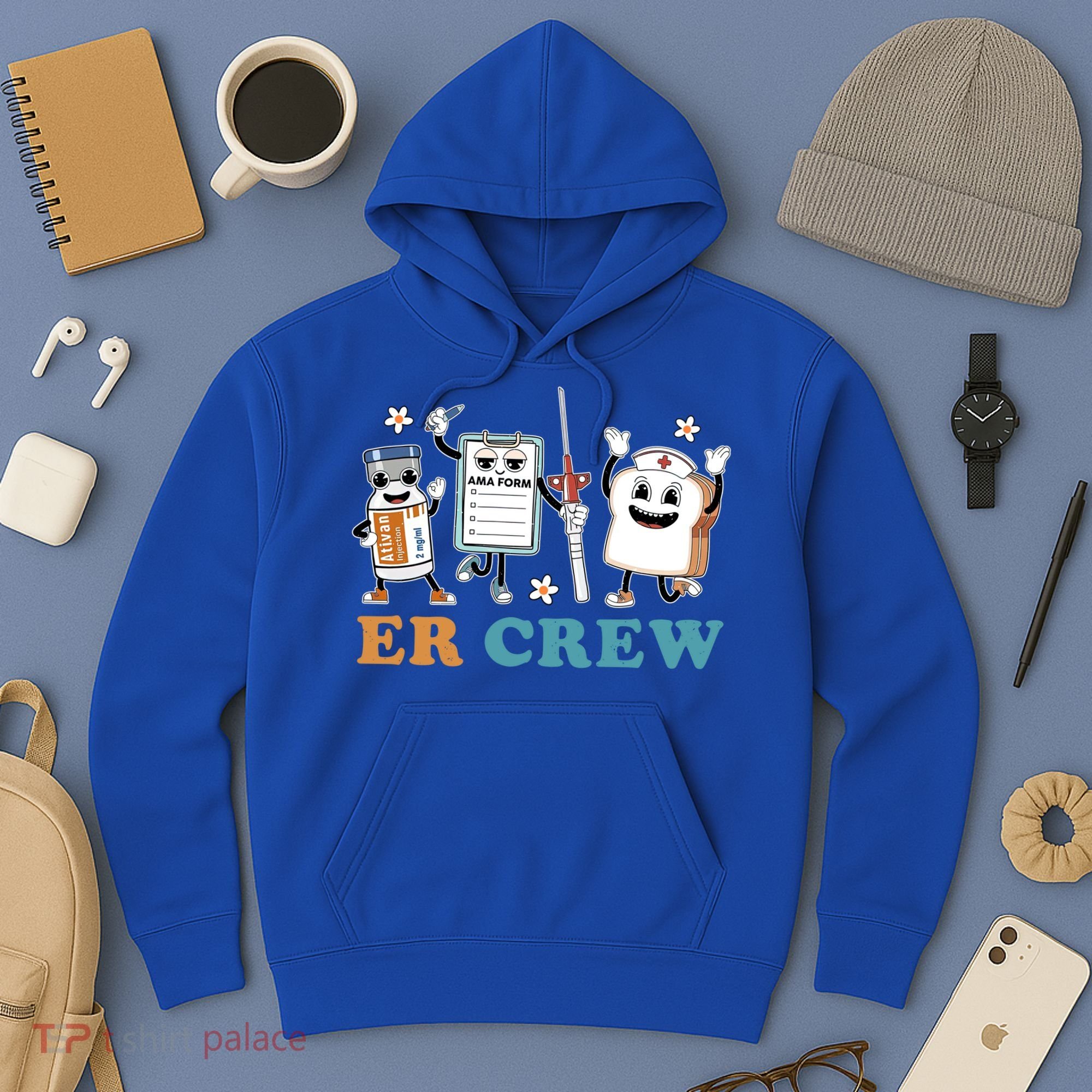 Retro Er Crew Emergency Room Funny Er Ed Nurse Tech Gift Hoodie