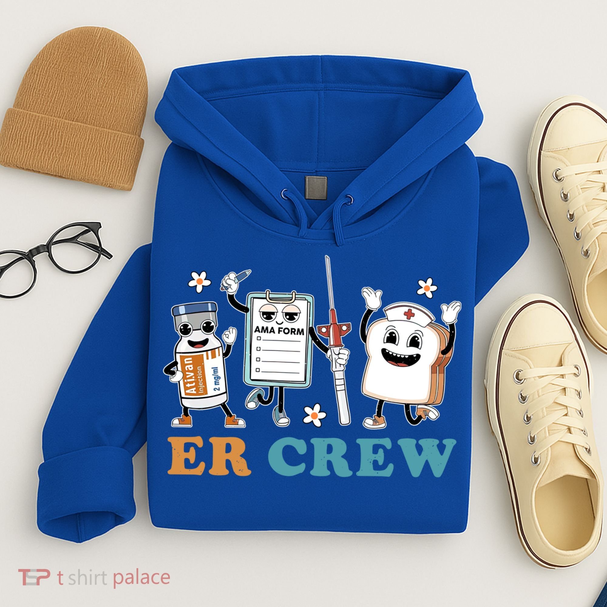 Retro Er Crew Emergency Room Funny Er Ed Nurse Tech Gift Hoodie