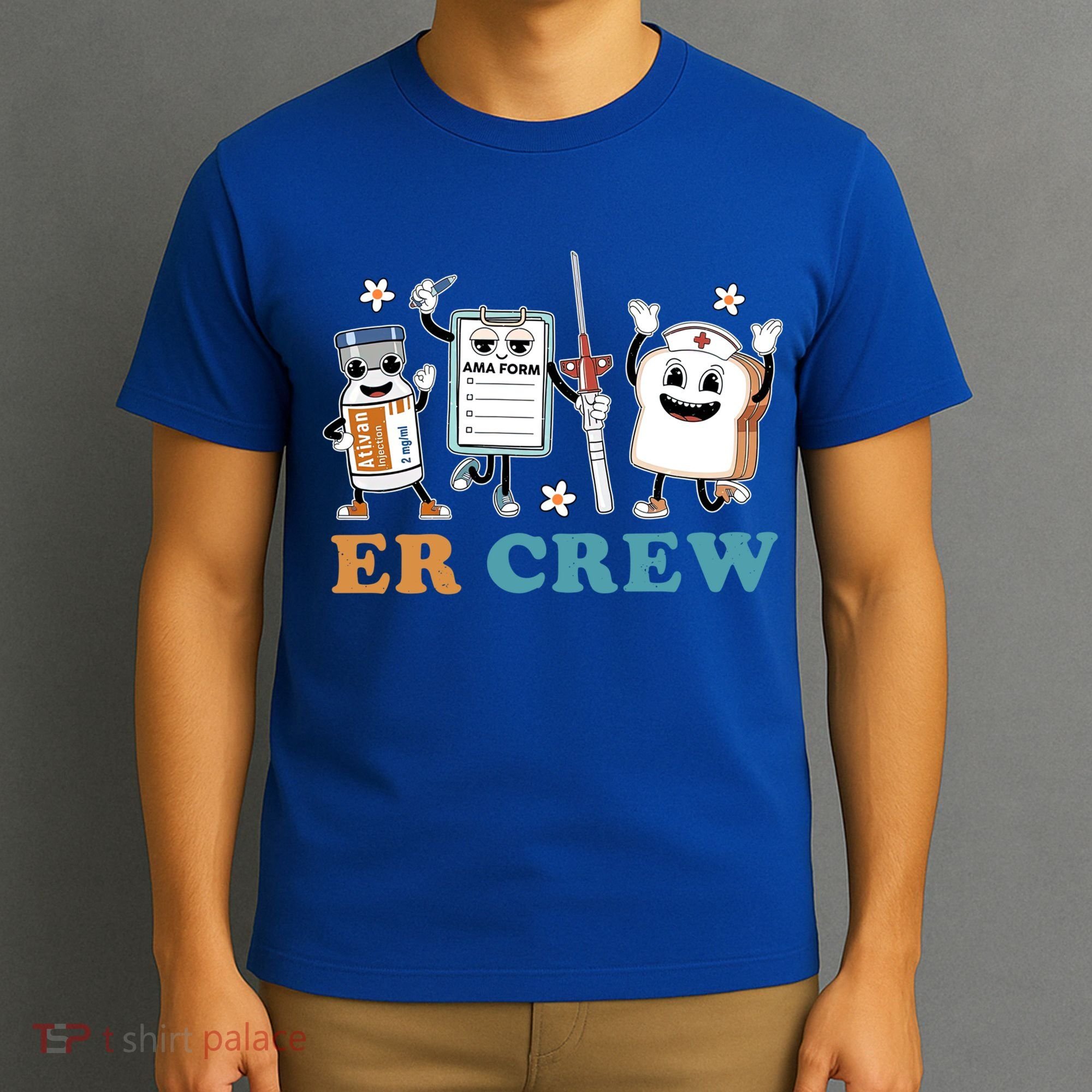 Retro Er Crew Emergency Room Funny Er Ed Nurse Tech Gift T-Shirt