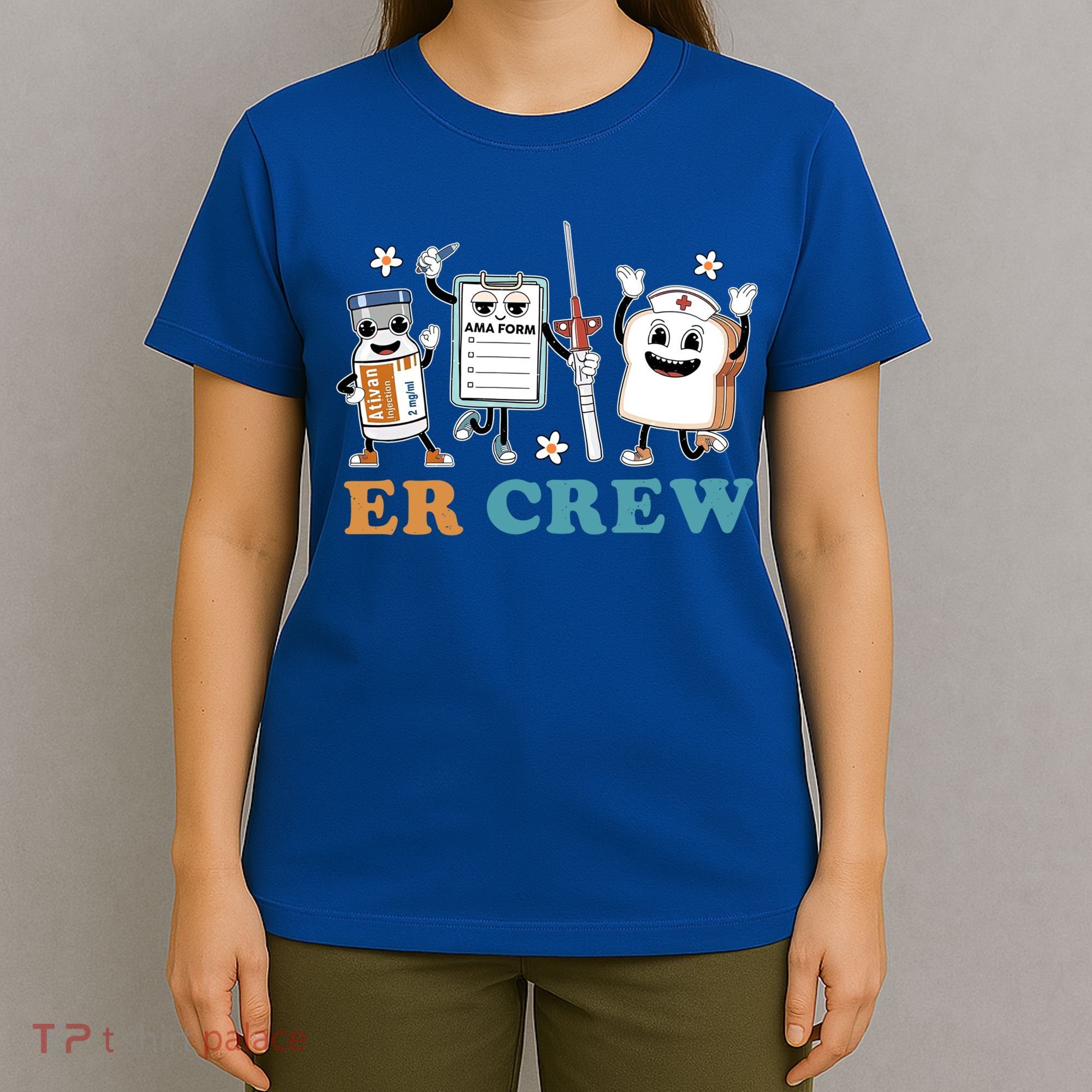 Retro Er Crew Emergency Room Funny Er Ed Nurse Tech Gift T-Shirt