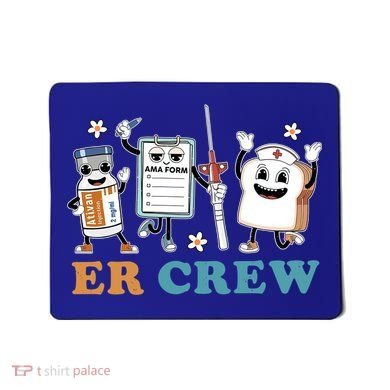 Retro Er Crew Emergency Room Funny Er Ed Nurse Tech Gift Mousepad