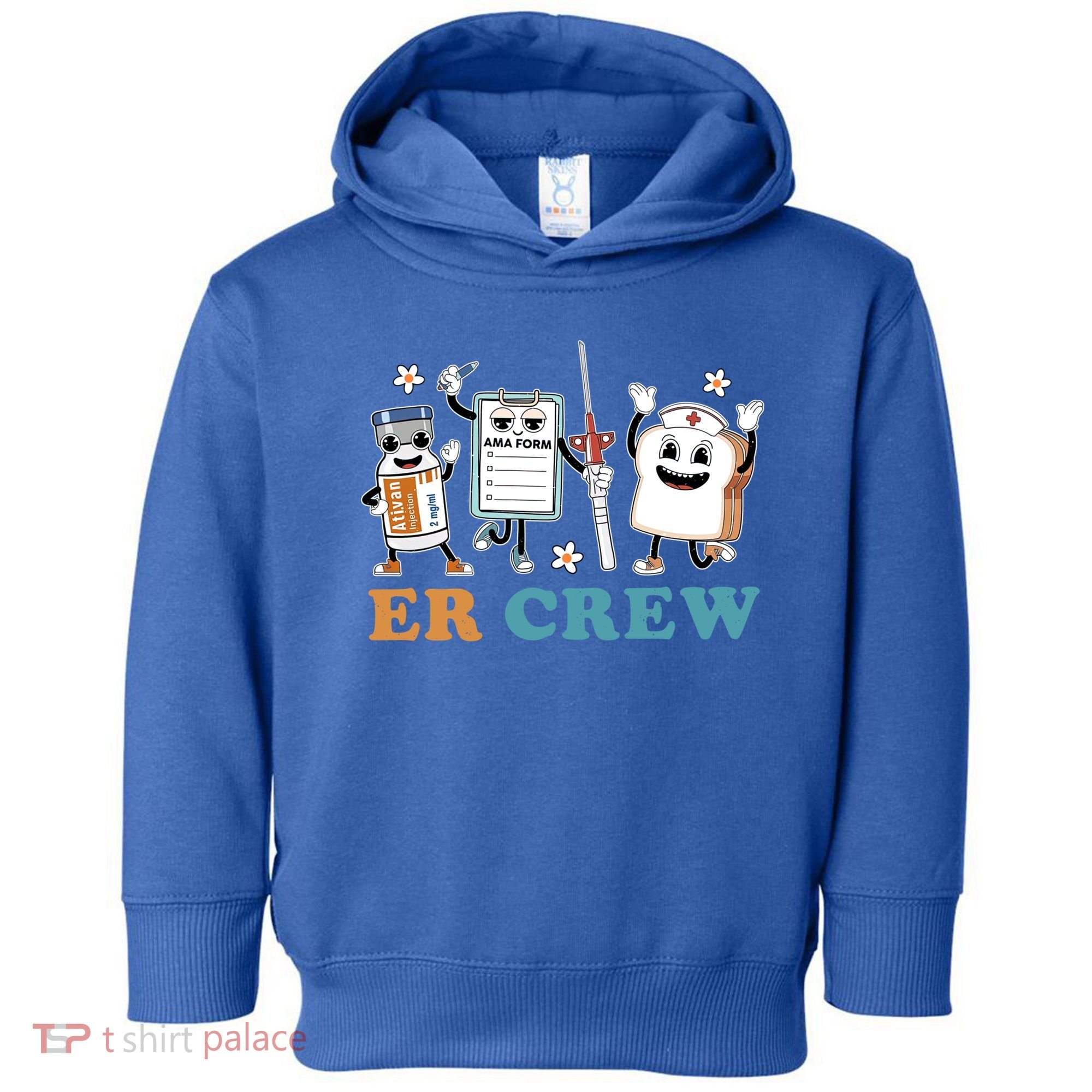 Retro Er Crew Emergency Room Funny Er Ed Nurse Tech Gift Toddler Hoodie