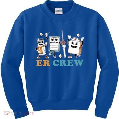 Retro Er Crew Emergency Room Funny Er Ed Nurse Tech Gift Kids Sweatshirt