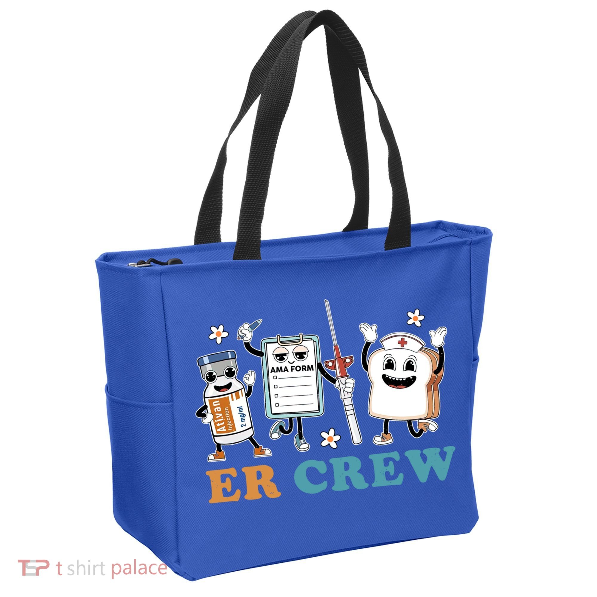 Retro Er Crew Emergency Room Funny Er Ed Nurse Tech Gift Tote Bag