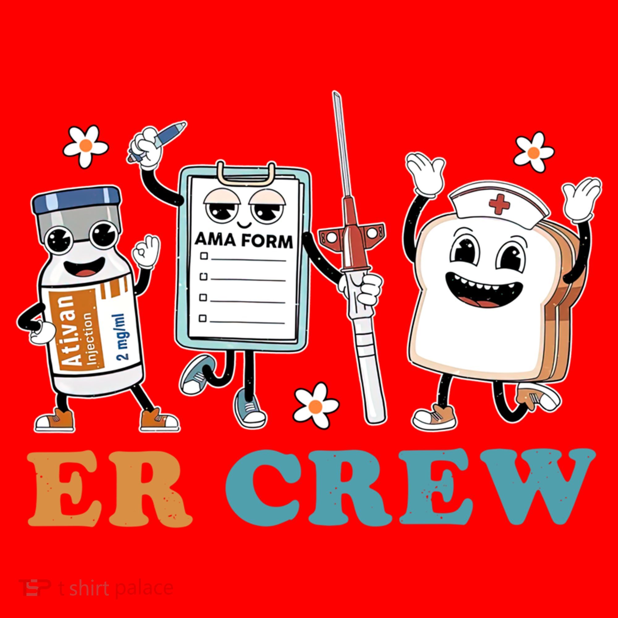 Retro Er Crew Emergency Room Funny Er Ed Nurse Tech Gift Santa Hat