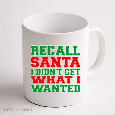 Recall Santa Coffee Mug back