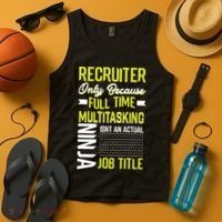 Recruiter Full Time Multitasking Job Title Tank Top thumb 4