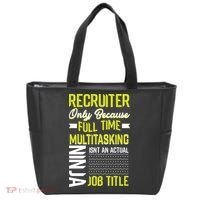 Recruiter Full Time Multitasking Job Title Tote Bag thumb 0