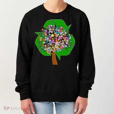 Recycle Reuse Reduce Flower Tree Women's Sweatshirt