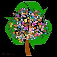 Recycle Reuse Reduce Flower Tree Doggie Tank thumb 4