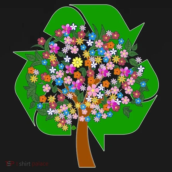 Recycle Reuse Reduce Flower Tree Doggie Tank