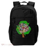 Recycle Reuse Reduce Flower Tree Backpack thumb 0
