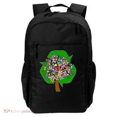 Recycle Reuse Reduce Flower Tree Backpack