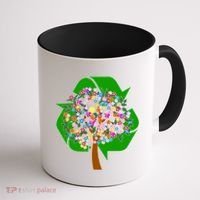 Recycle Reuse Reduce Flower Tree Coffee Mug thumb 1