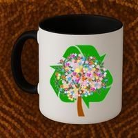 Recycle Reuse Reduce Flower Tree Coffee Mug thumb 2