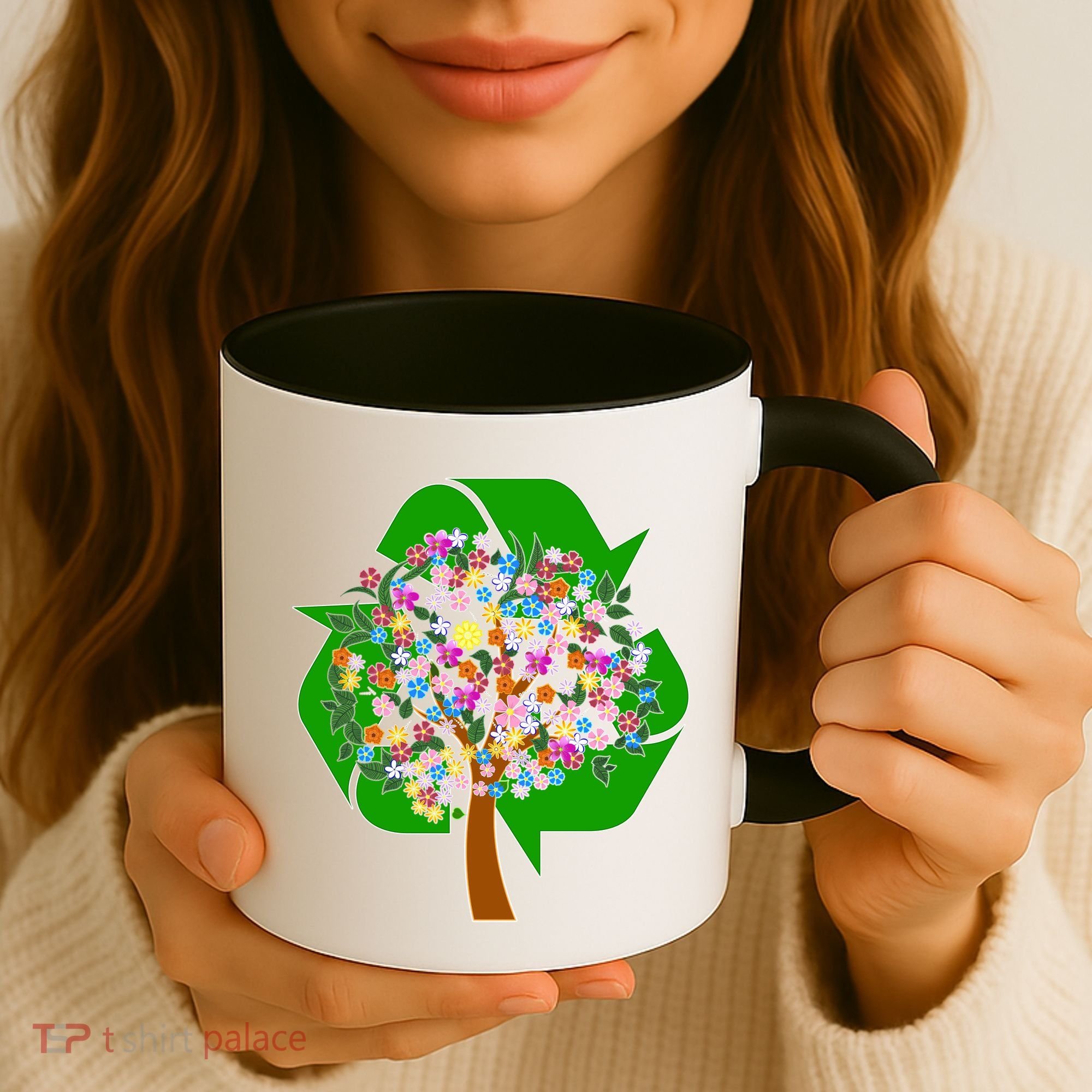 Recycle Reuse Reduce Flower Tree Coffee Mug