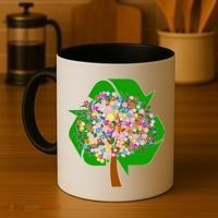 Recycle Reuse Reduce Flower Tree Coffee Mug thumb 4