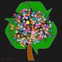 Recycle Reuse Reduce Flower Tree Pajama Set thumb 2