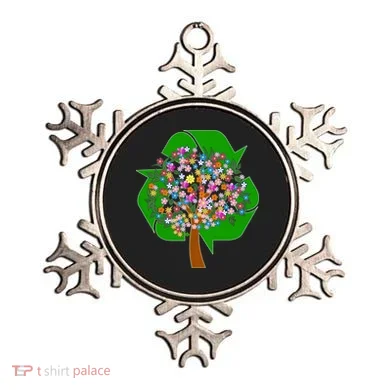 Recycle Reuse Reduce Flower Tree Ornament