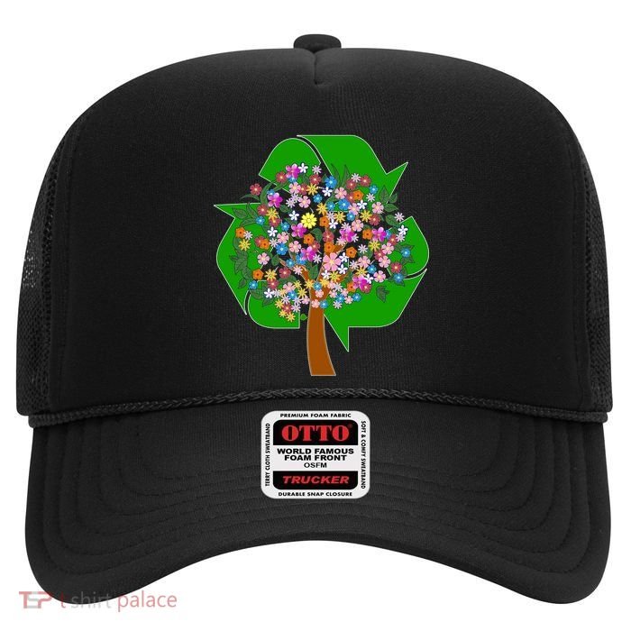 Recycle Reuse Reduce Flower Tree Trucker Hat | TShirtPalace