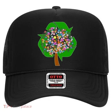 Recycle Reuse Reduce Flower Tree Hat