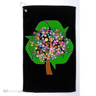 Recycle Reuse Reduce Flower Tree Golf Towel