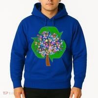 Recycle Reuse Reduce Flower Tree Hoodie thumb 2