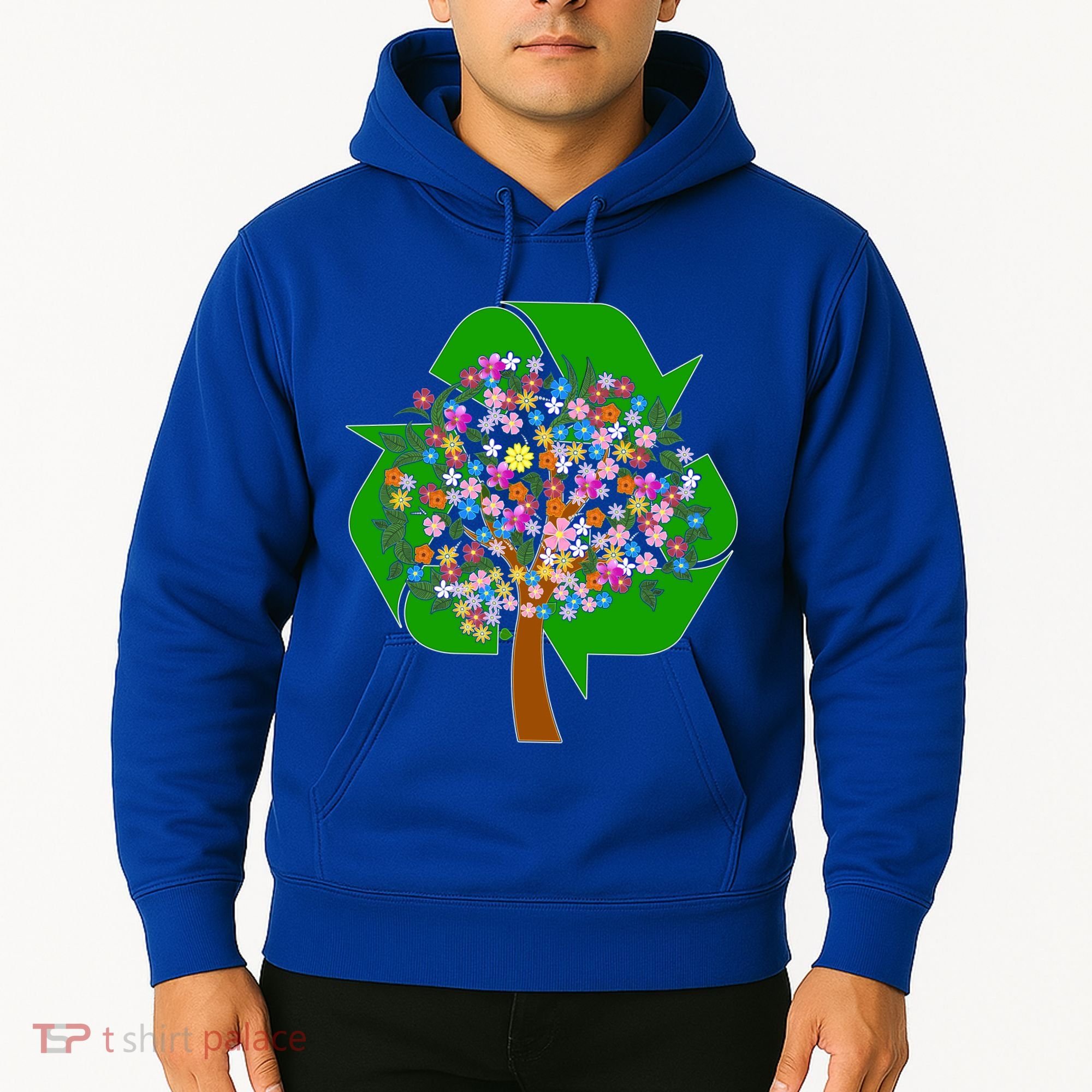 Recycle Reuse Reduce Flower Tree Hoodie