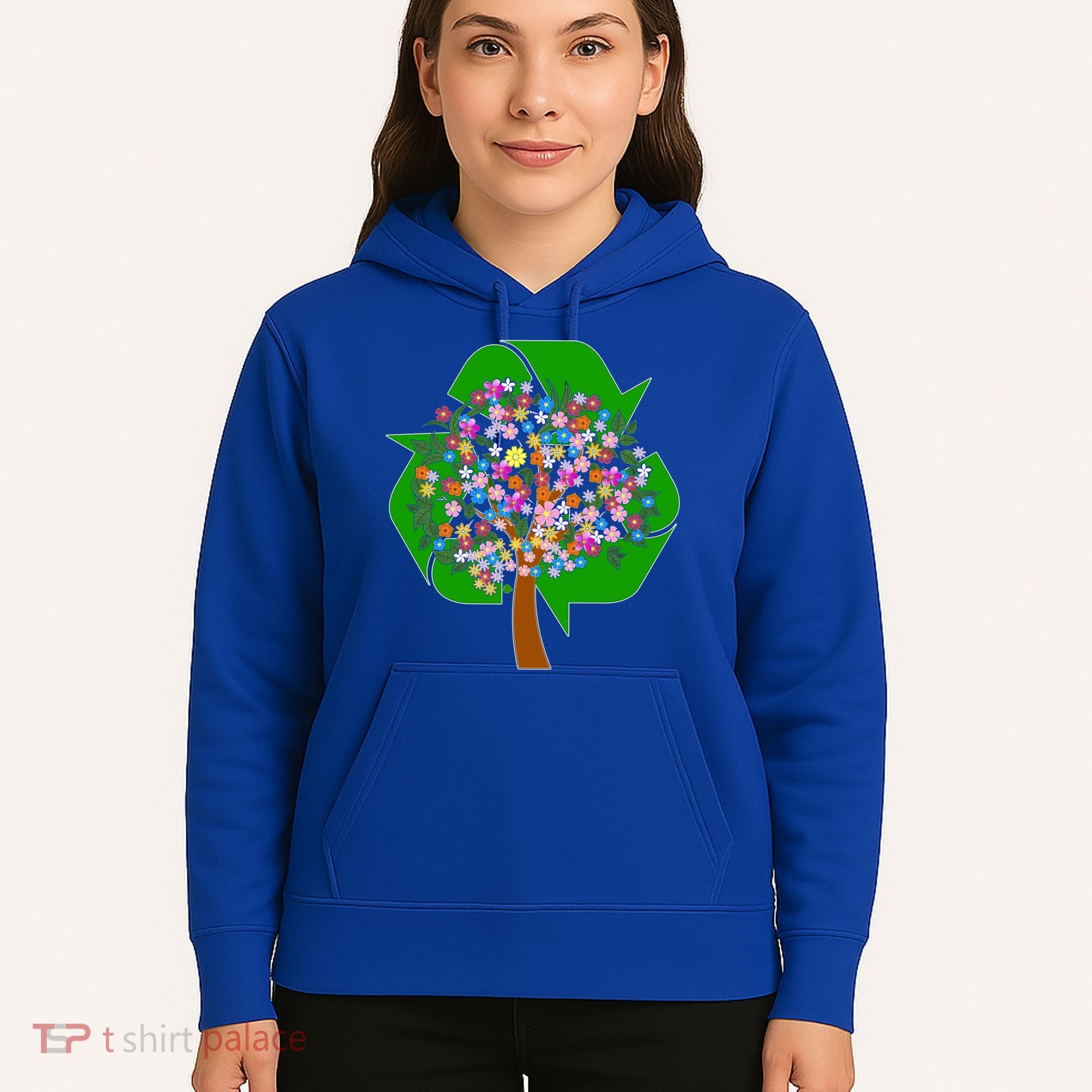 Recycle Reuse Reduce Flower Tree Hoodie