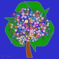 Recycle Reuse Reduce Flower Tree Long Sleeve Shirt thumb 2