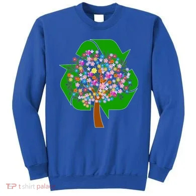 Recycle Reuse Reduce Flower Tree Sweatshirt