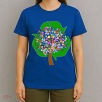 Recycle Reuse Reduce Flower Tree T-Shirt thumb 4
