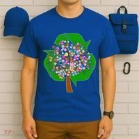 Recycle Reuse Reduce Flower Tree T-Shirt thumb 6