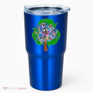 Recycle Reuse Reduce Flower Tree Tumbler