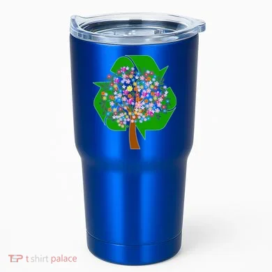 Recycle Reuse Reduce Flower Tree Tumbler
