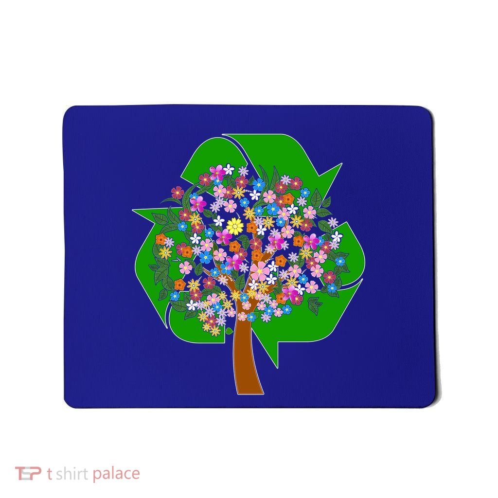 Recycle Reuse Reduce Flower Tree Mousepad | TShirtPalace