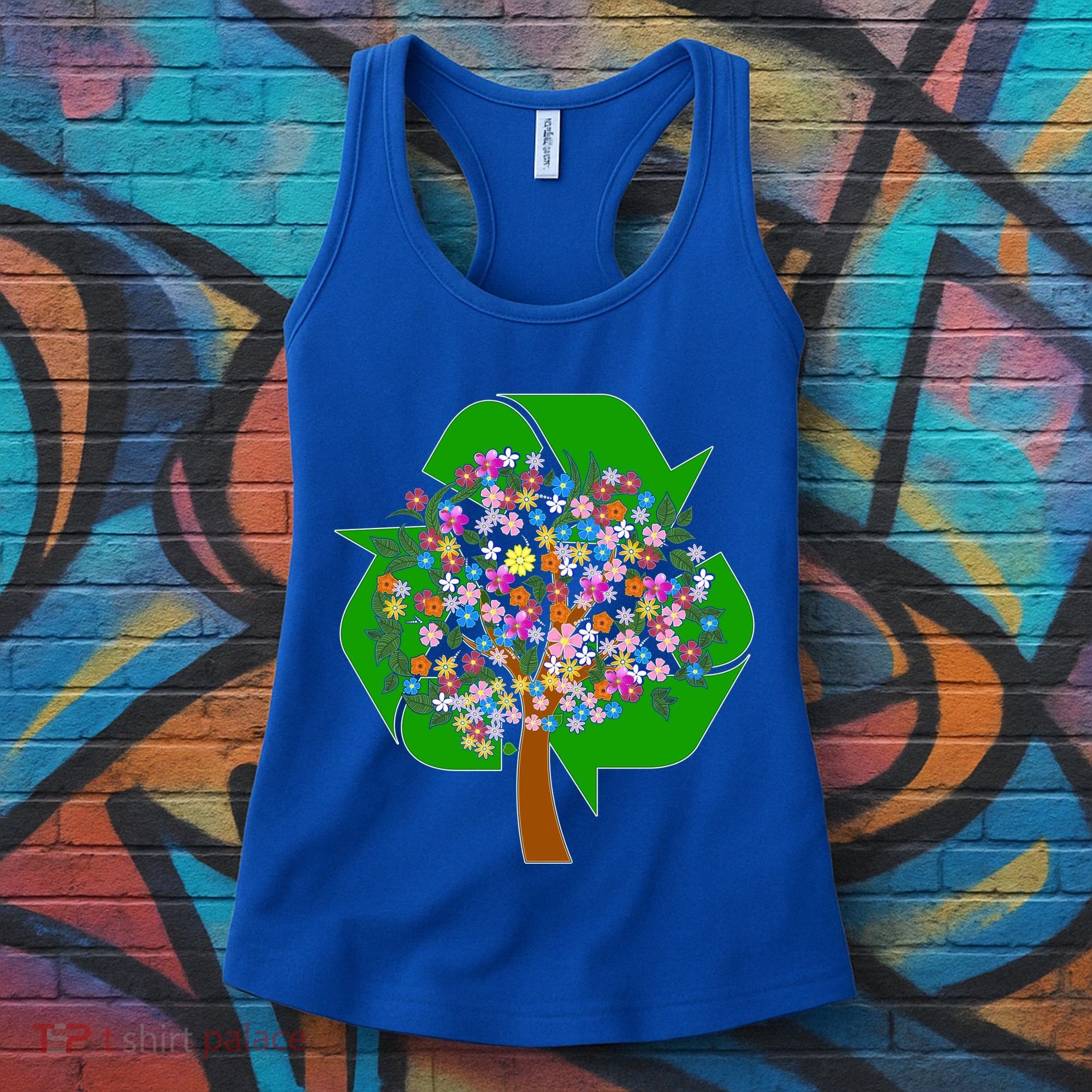 Recycle Reuse Reduce Flower Tree Women's Tank Top