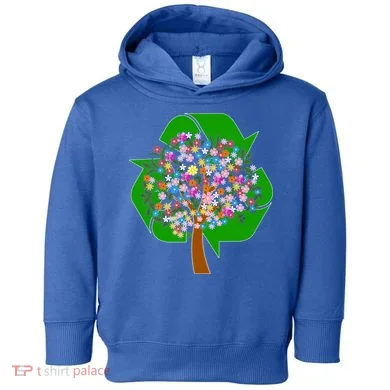 Recycle Reuse Reduce Flower Tree Toddler Hoodie