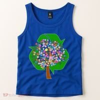 Recycle Reuse Reduce Flower Tree Tank Top thumb 2