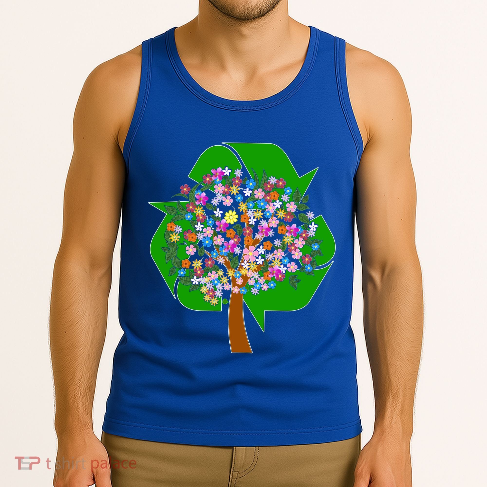 Recycle Reuse Reduce Flower Tree Tank Top