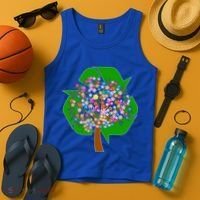 Recycle Reuse Reduce Flower Tree Tank Top thumb 4