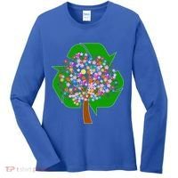 Recycle Reuse Reduce Flower Tree Women's Long Sleeve Shirt thumb 0