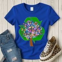Recycle Reuse Reduce Flower Tree Women's T-Shirt thumb 3