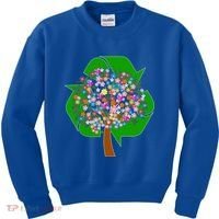 Recycle Reuse Reduce Flower Tree Kids Sweatshirt thumb 0