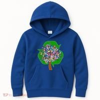 Recycle Reuse Reduce Flower Tree Kids Hoodie thumb 0