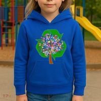 Recycle Reuse Reduce Flower Tree Kids Hoodie thumb 3