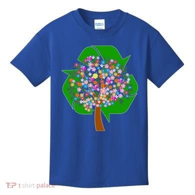 Recycle Reuse Reduce Flower Tree Kids T-Shirt