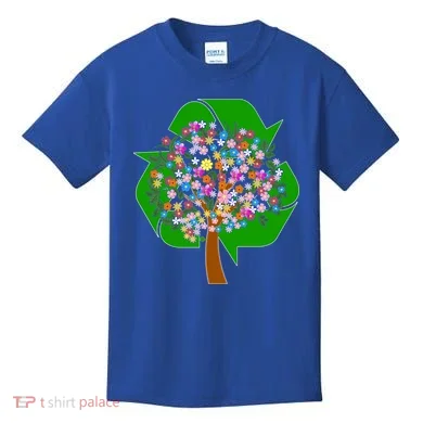Recycle Reuse Reduce Flower Tree Kids T-Shirt