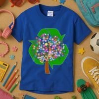 Recycle Reuse Reduce Flower Tree Kids T-Shirt thumb 3